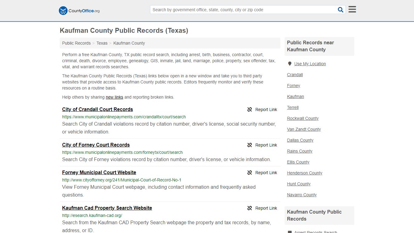 Public Records - Kaufman County, TX (Business, Criminal ...