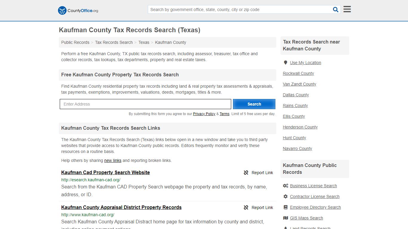 Tax Records Search - Kaufman County, TX (Business ...